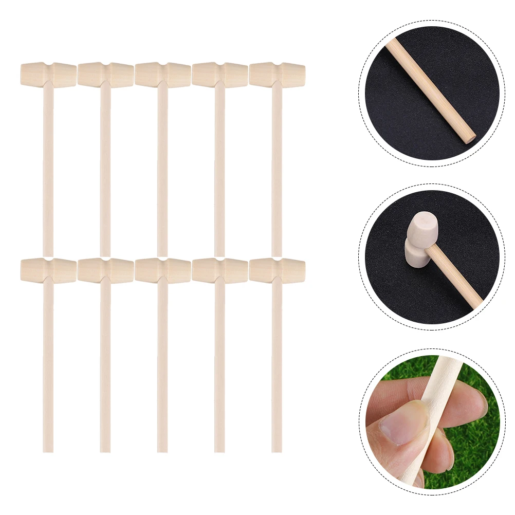 20 szt. Mini Drewniane Młotki z Zaokrąglonymi Krawędziami, Ergonomiczny Uchwyt, Młotki do Rozbijania, Zabawki dla Dzieci, Małe Młotki, Drewniane Zabawki-Młotki