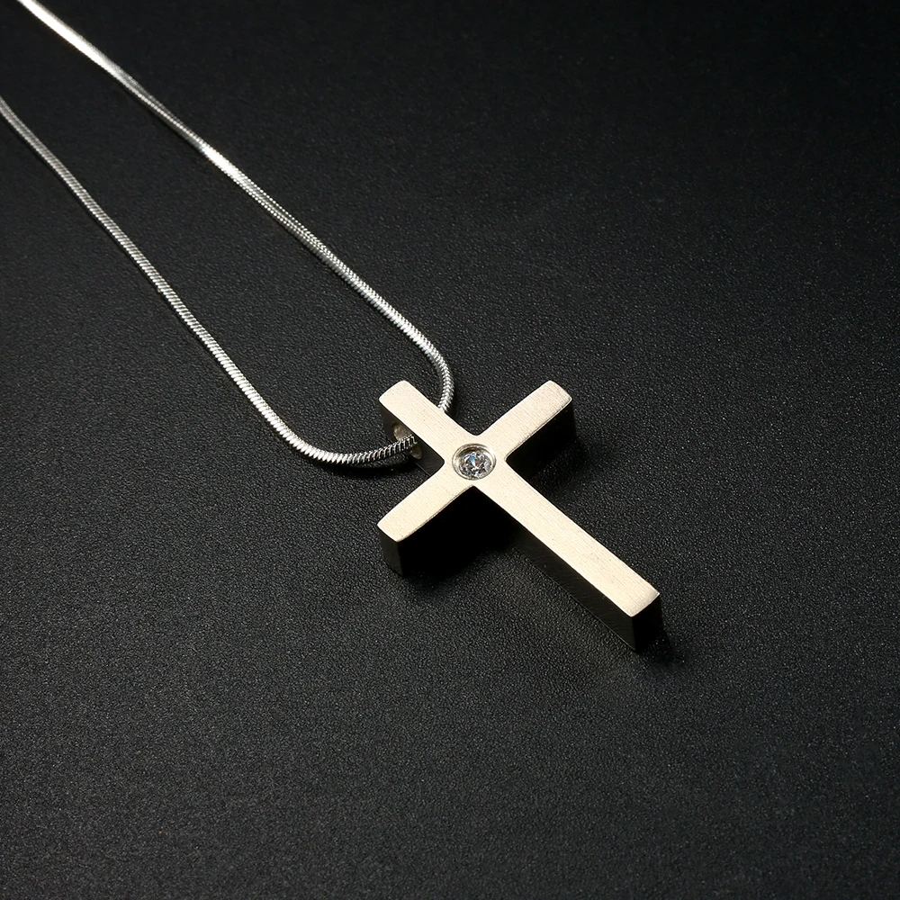 New Simple Cross Prayer Design Hypoallergenic 100% Pure Titanium Pendant Necklace For Women Men Bless Friend Gift Jewelry