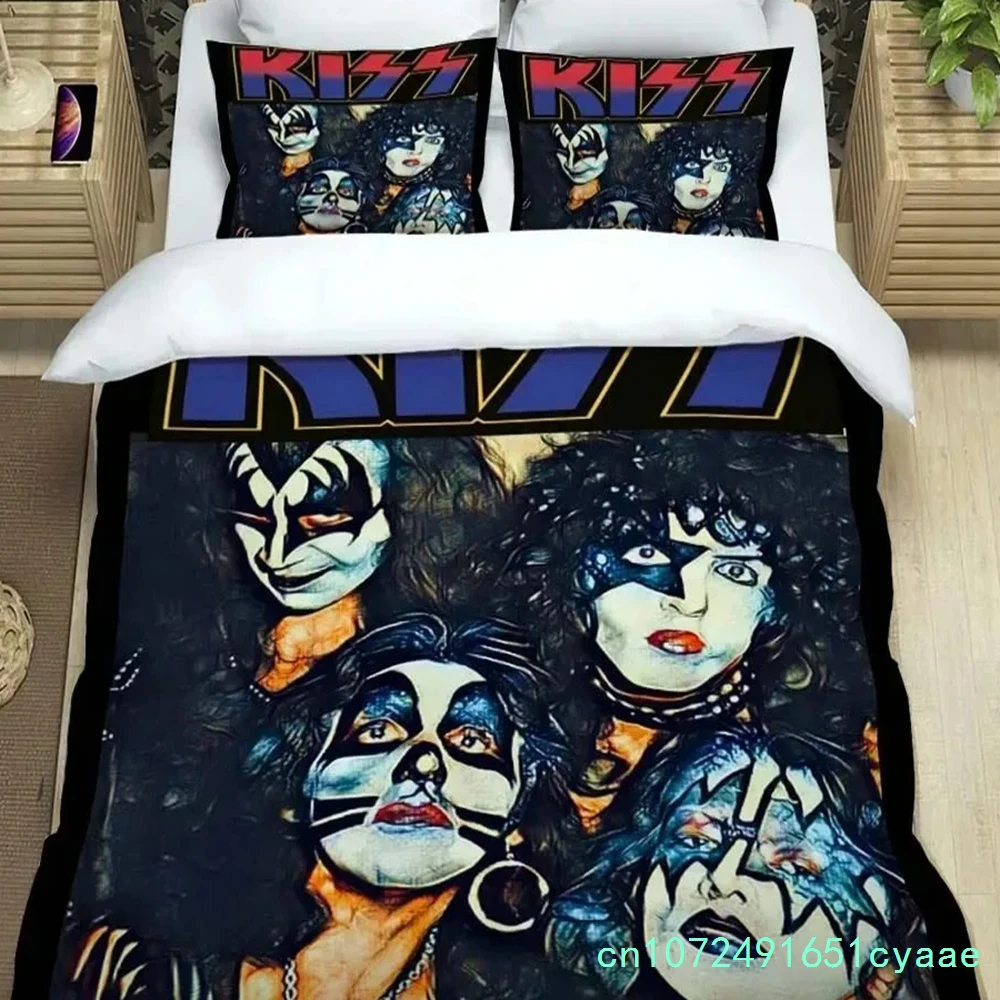 KISS Rock Band Bedding Set,Single Twin Full Queen King Size,KISS Music Bed Set Kid Bedroom Bedding Sets 6