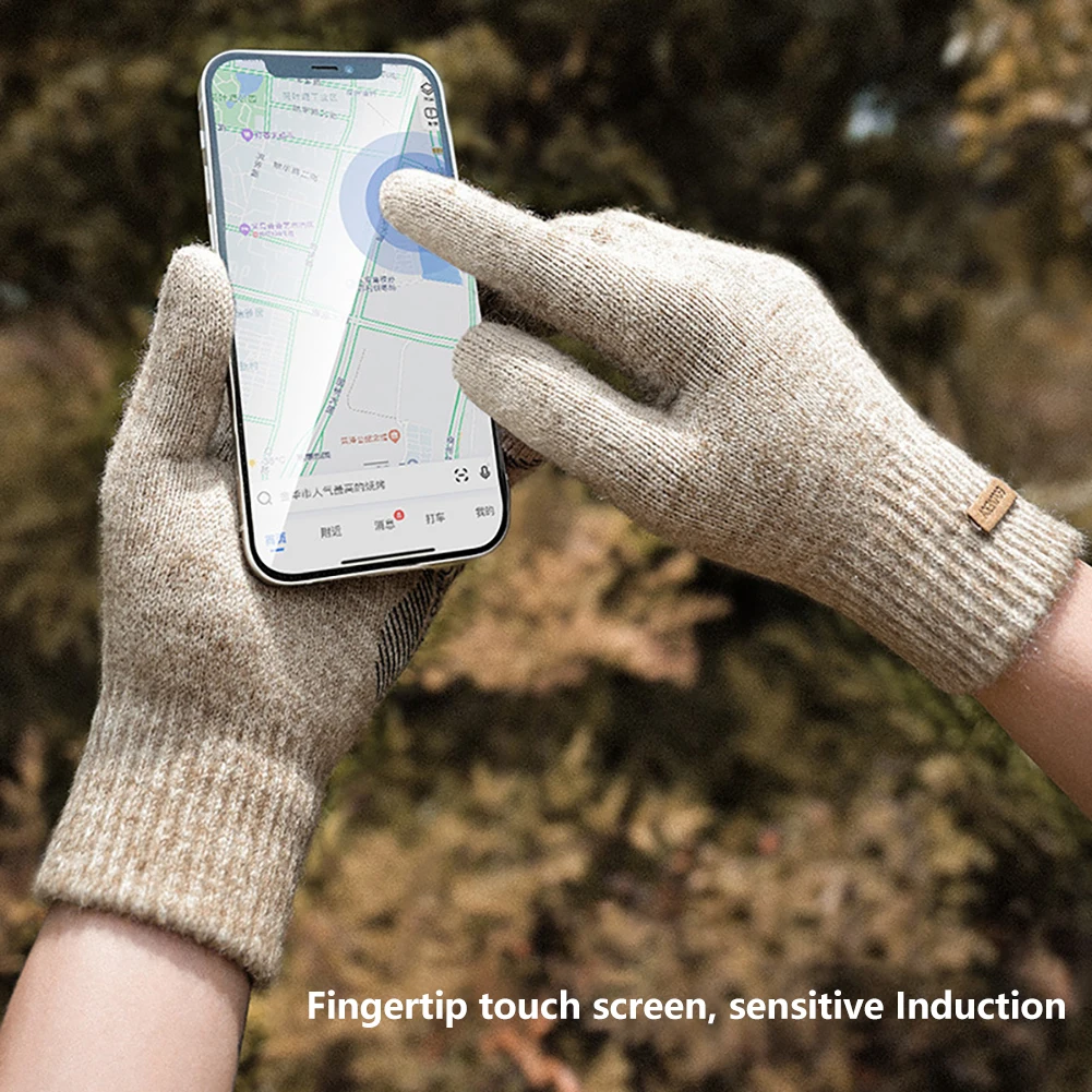 قفازات أصابع كاملة محبوكة للرجال مانعة للإنزلاق ، سميكة ودافئة ، رياضات خارجية ، ركض ، شتاء ، بيع تصفية ، Dz118 ، زوج واحد
