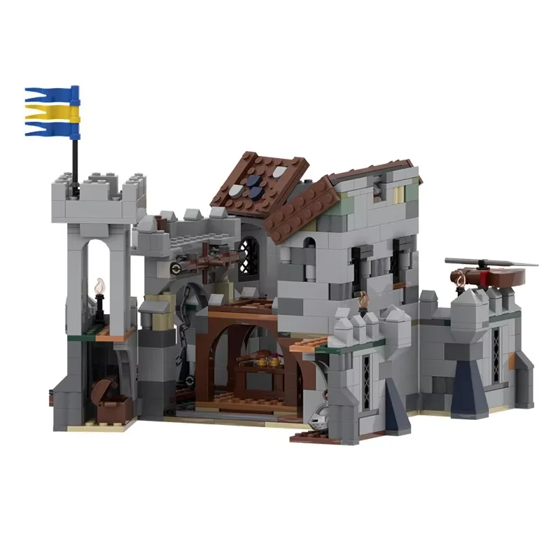 Modèle de château miniature architectural MOC. Blocs de construction à petites particules. Numéro de pièces : 705. Convient pour tous les passionnés. B B