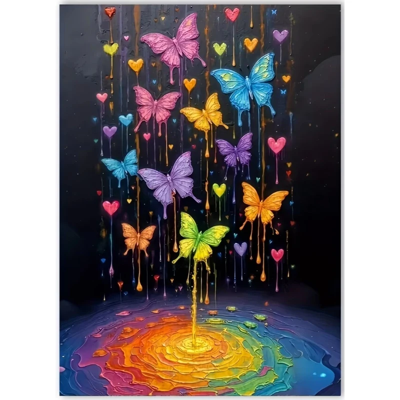 

Jigsaw Puzzle 500 1000 1200 2000pcs Colorful Butterflies Flying Around Heart Shapes For Adults Stress Relief Home Decor Present