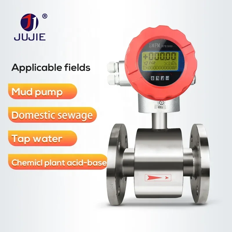 Analog Wastewater Flow Meter Electromagnetic Flow Meters 304 Stainless Steel Modbus