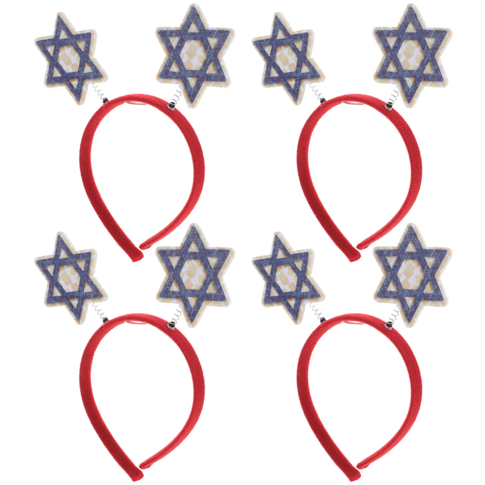 

Набор из 4 повязок на голову для Хануки с изображением Звезды Давида, украшения для вечеринки в честь Пасхи, праздничный реквизит для фото, удобные и стильные аксессуары для торжеств