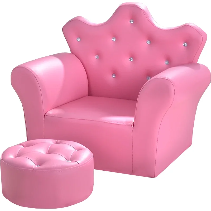 Kindergarten combination children's sofa chair Korean leather art cute baby crown girl princess small sofa WF606326