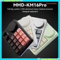 MMD KM16Pro Three-mode Aluminum Alloy Mini Mechanical Keyboard Three-knob Designer Custom for PS PR C4D Editing Arrangement