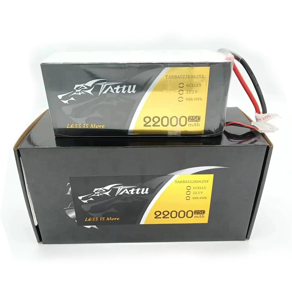 TATTU 22000mAh 22.2V 6S 488wh LiPO Battery Burst 25C for Big Load Multirotor FPV Drone Hexacopter Octocopter