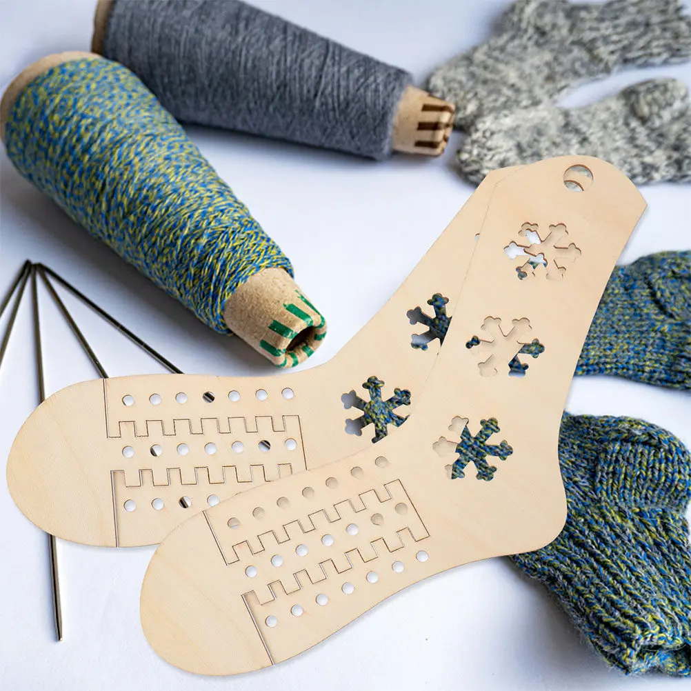 4Pcs Wood Sock Blockers DIY Adjustable Size Knit Blocking Tools Crochet Stocking Display Hand Knitting Sock Blockers Set view 2