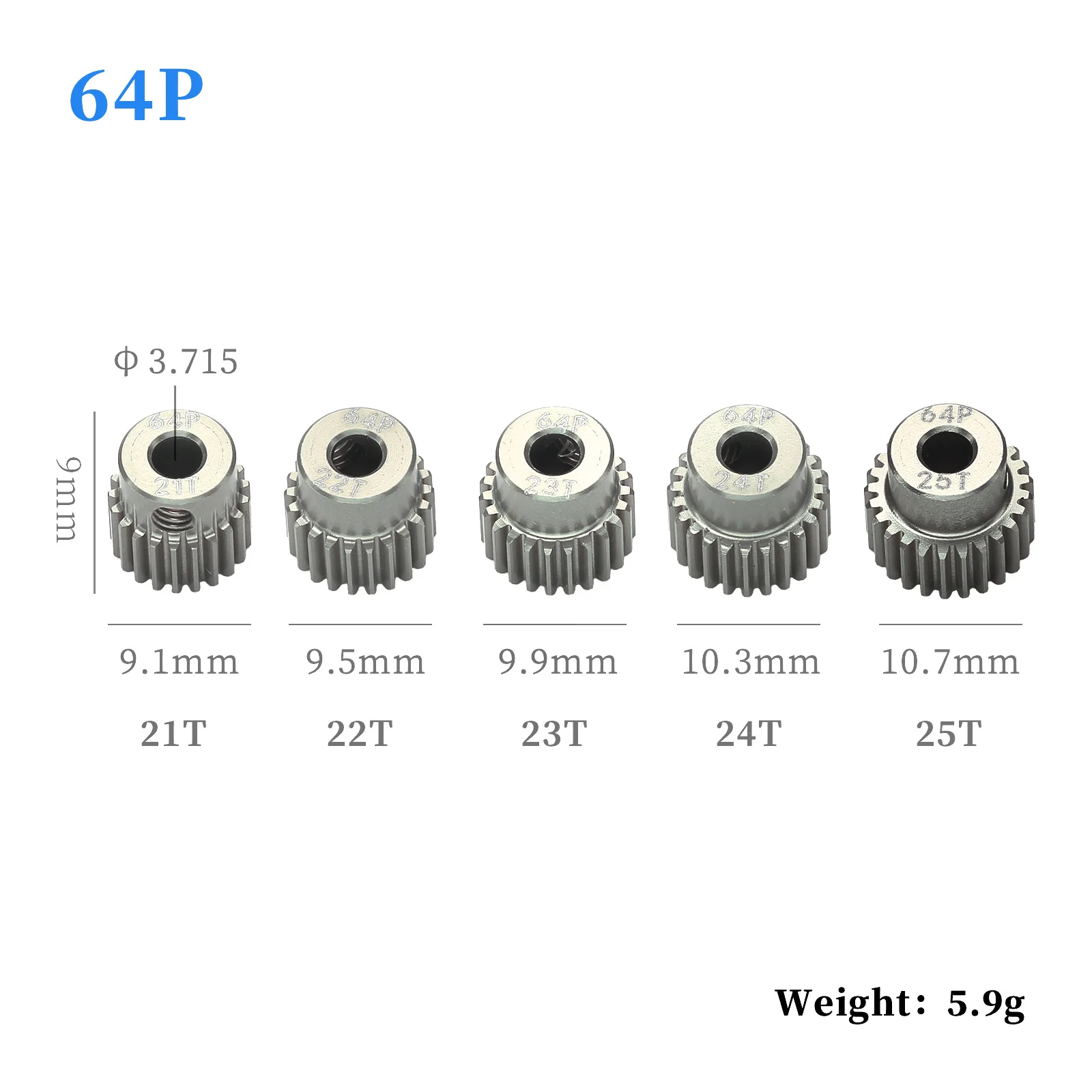 64P 21T 24T 25T 26T 28T 30T 31T 35T 38T 39T 40T 42T 45T 50T 54T Metall Ritzel Motor Getriebe Für 1/8 1/10 RC Modell Auto Motor – Detail 1
