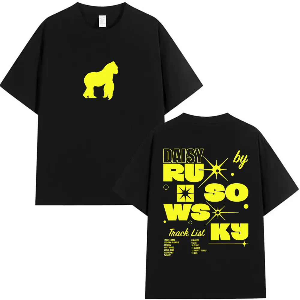 Rapper Rusowsky Daisy Tour 2025 Fans T Shirt Men Women Vintage Fashion Clothing T-shirts Summer Casual Oversized Cotton T-shirt