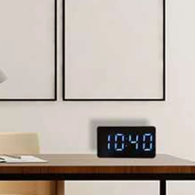 Decoration Alarm Clock Digital Display Electronic Home LED Mirror Modern Multifunction Small Snooze Temperature