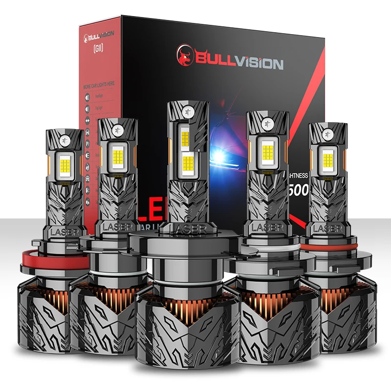 

Bullvision 300W K5C PLUS H7 H11 H1 H4 Led Headlight Bulb 6000K LED HB3 HB4 Double Copper Tube Led Light Kit for Car 12V 2PCS