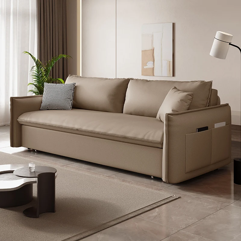 

Nordic Modern Simple Folding Sofa Technology Fabric Multifunctional Double Sofa Bed Living Room Recliner Lazy Lounge Furniture