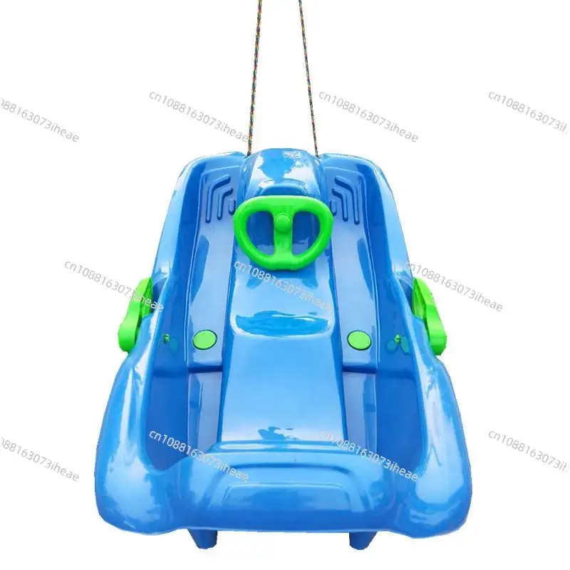Adults Children Dual Ski with Steering Wheel  Thickened High Backrest Snowboard  Skate