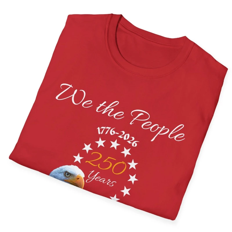 تي شيرت وطني نحن الناس أصلع النسر 250 سنة للجنسين تي شيرت 1776-2026 قطنية عالية الجودة جميع المواسم موضة عادية لينة مريحة #6