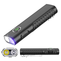 UltraFire S3 Flat EDC Flashlight 1200LM 365nm UV Lamp Red Beam Pocket Light USB C Rechargeable Mini Keychain Torch with Magnetic