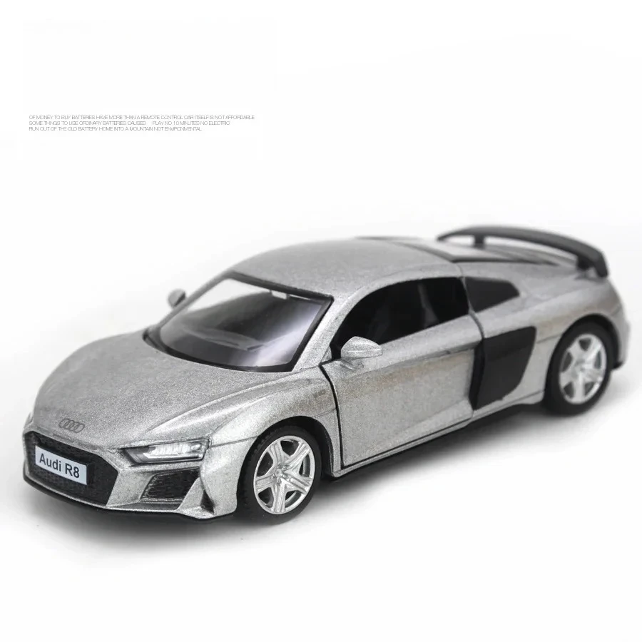 Modèle de voiture R8 coupé 1:36, véhicules miniatures et jouets, Simulation en alliage métallique, voiture de Sport, jouets à tirer pour enfants, cadeaux d'anniversaire