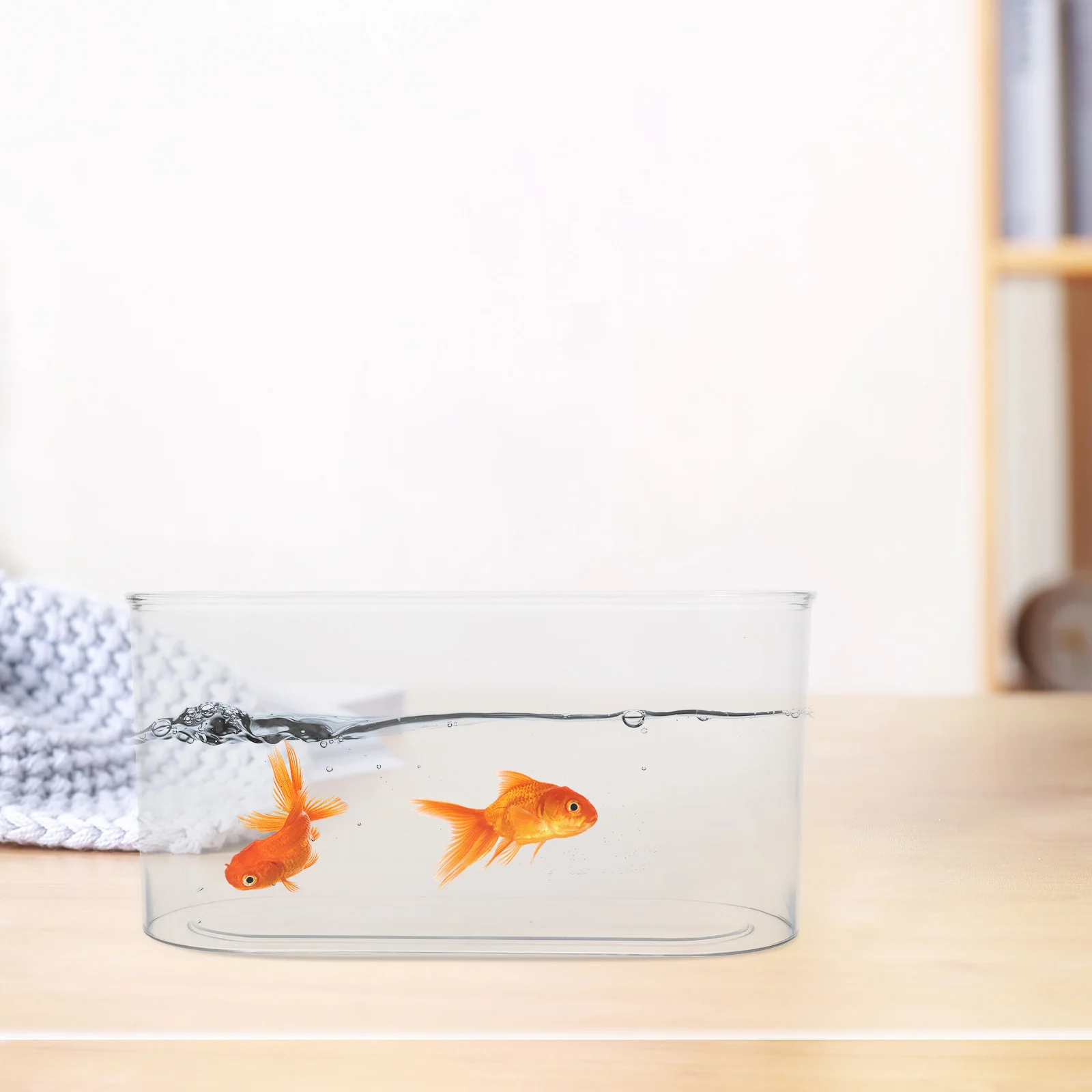 

12 Inch Oval Aquarium Transparent Landscape Fish Tank Clear Acrylic Desktop Fish Bowl For Office Bookshelf Betta Shrimp Turtle