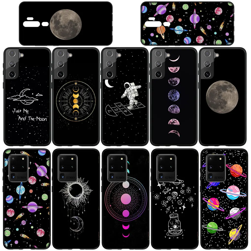 Moon Stars Astronaut Sky Phone Cover Case for Xiaomi Redmi Note 11 10 9 8 Pro 9S 10S 11S 9A 9C 9T 10A 10C 8A 7A A Soft Casing