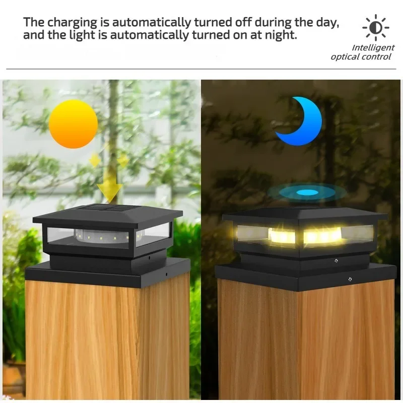 

Nordic Solar LED Post Lights Solar Powered Fence Street Light IP65 Waterproof Landscape Pillar Lamp Garden Christmas Decoration