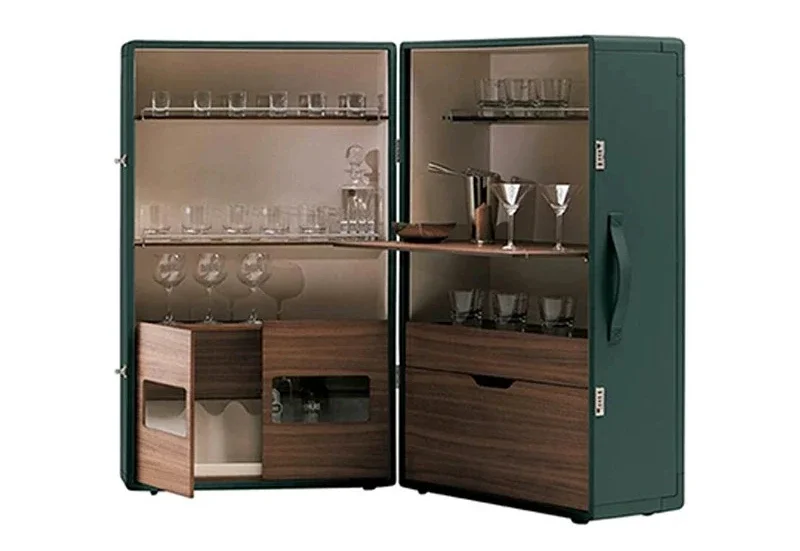 Light luxury portable mobile wine cabinet villa luxury artistic high-end locker wine display cabinet