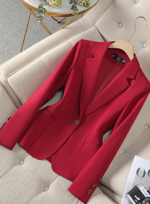 Black Long‑Sleeve Coat, Elegant, Fashionable, Versatile, Casual & Commuter, Cross‑border Women's Blazer