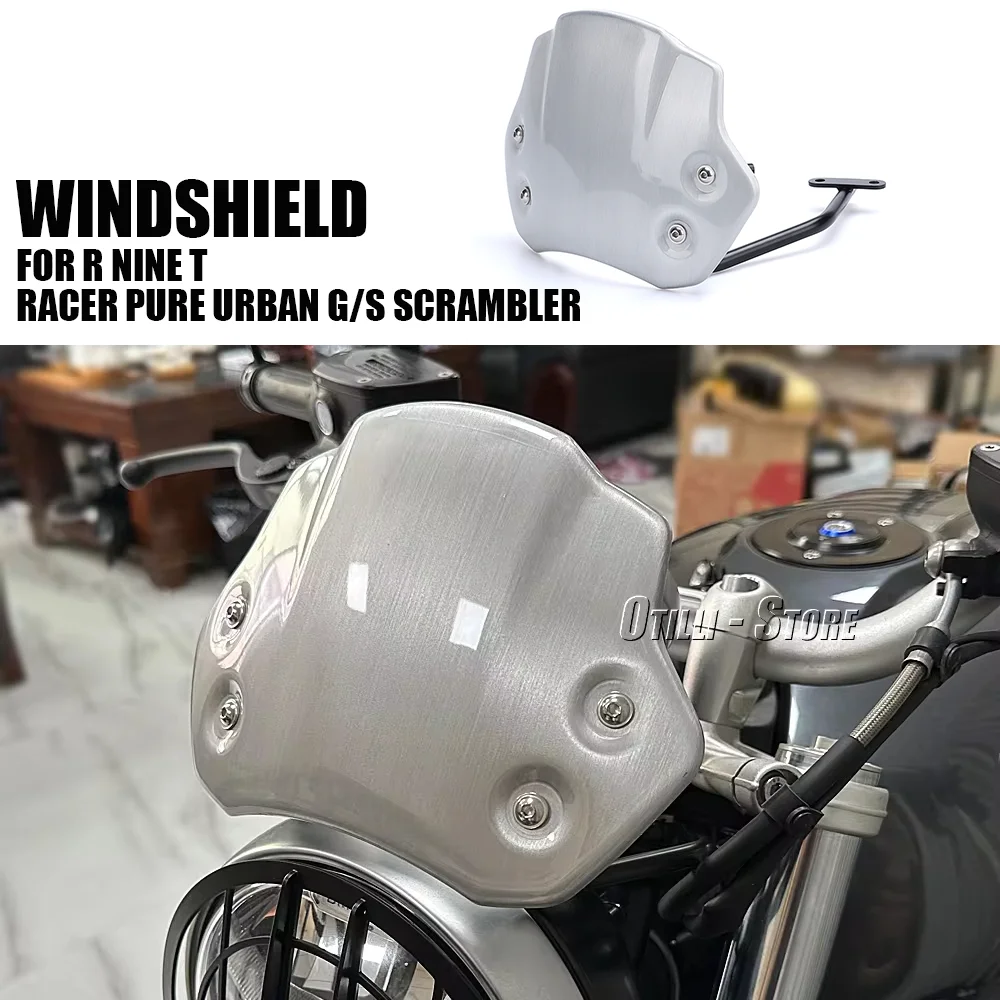 

New Motorcycle Windshield Aluminum Wind Deflector Windscreen For BMW R NINE T Racer RNINET R9T Pure Scrambler Rninet Urban G/S