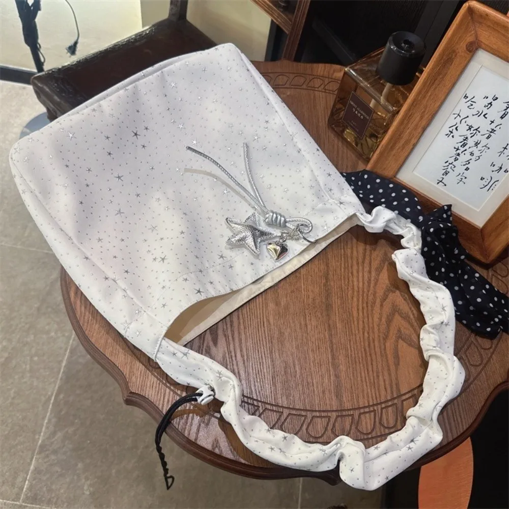 

New Lazy Wrinkled Strap Korean Style Tote Bag Large Capacity Versatile Star Tote Bag Underarm Bag School Commute