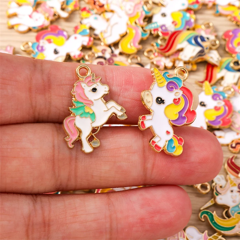 10pcs Cartoon Animal Charms Enamel Horse Charms for Jewelry Making Earrings Pendants Necklaces Bracelets DIY Crafts Accessories