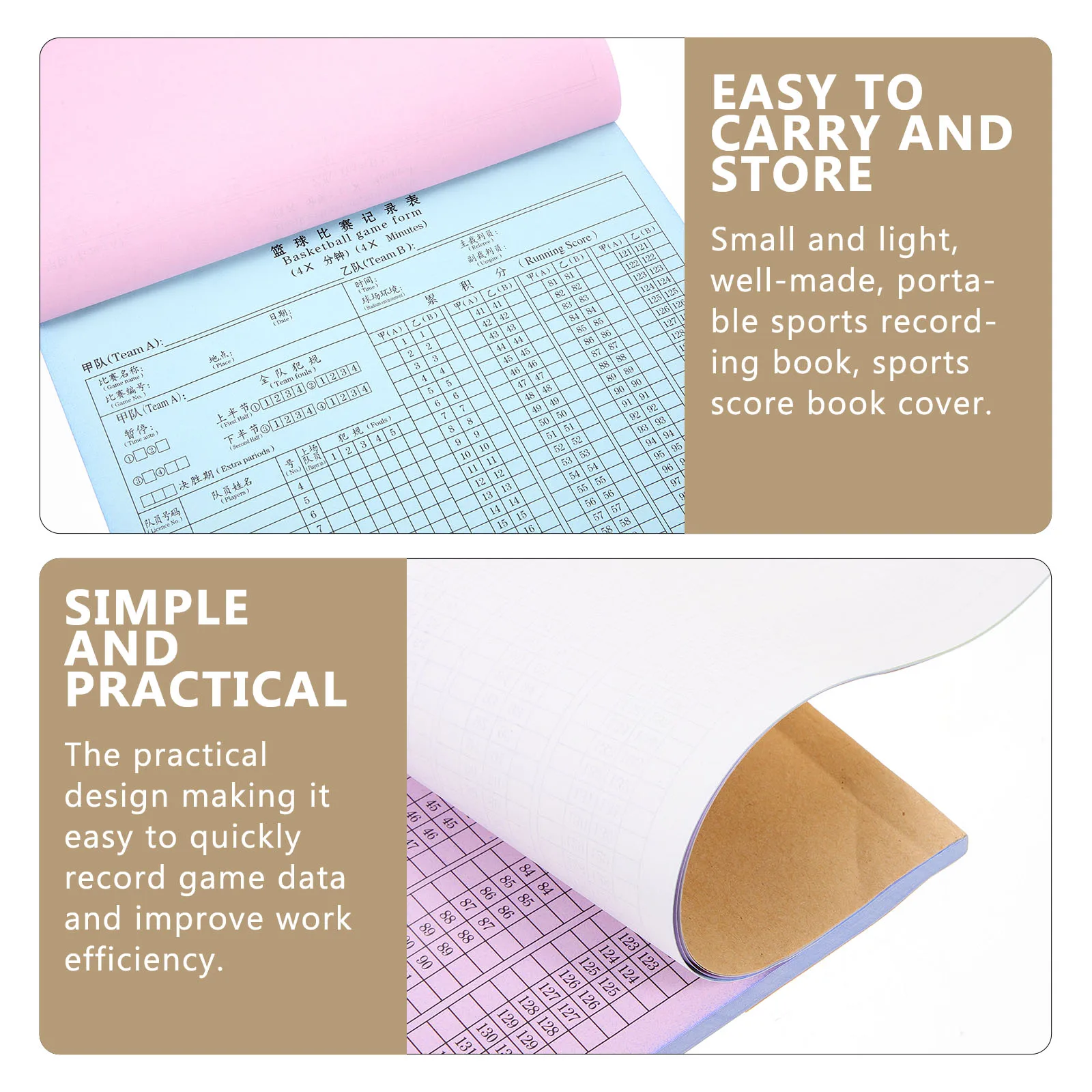 

Professional Sports Scorebook Stylish Portable Score Keeping Book for Sports Enthusiasts Scorebook Score Keeping Book