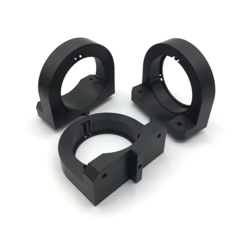 CNC Milling Sliding Mirror Bracket Aluminum 6061-T6 Parts Anodized Black High Precision