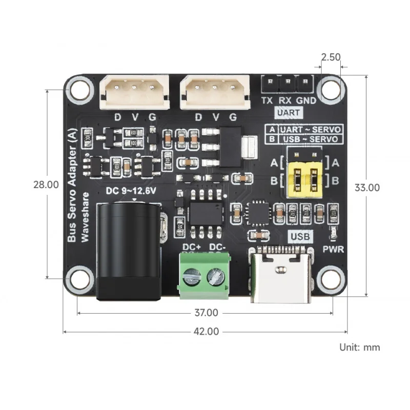 

SKU-25514 Waveshare Serial Bus Servo Driver Board, Integrates Power Supply And Control Circuit, Applicable for ST SC Series