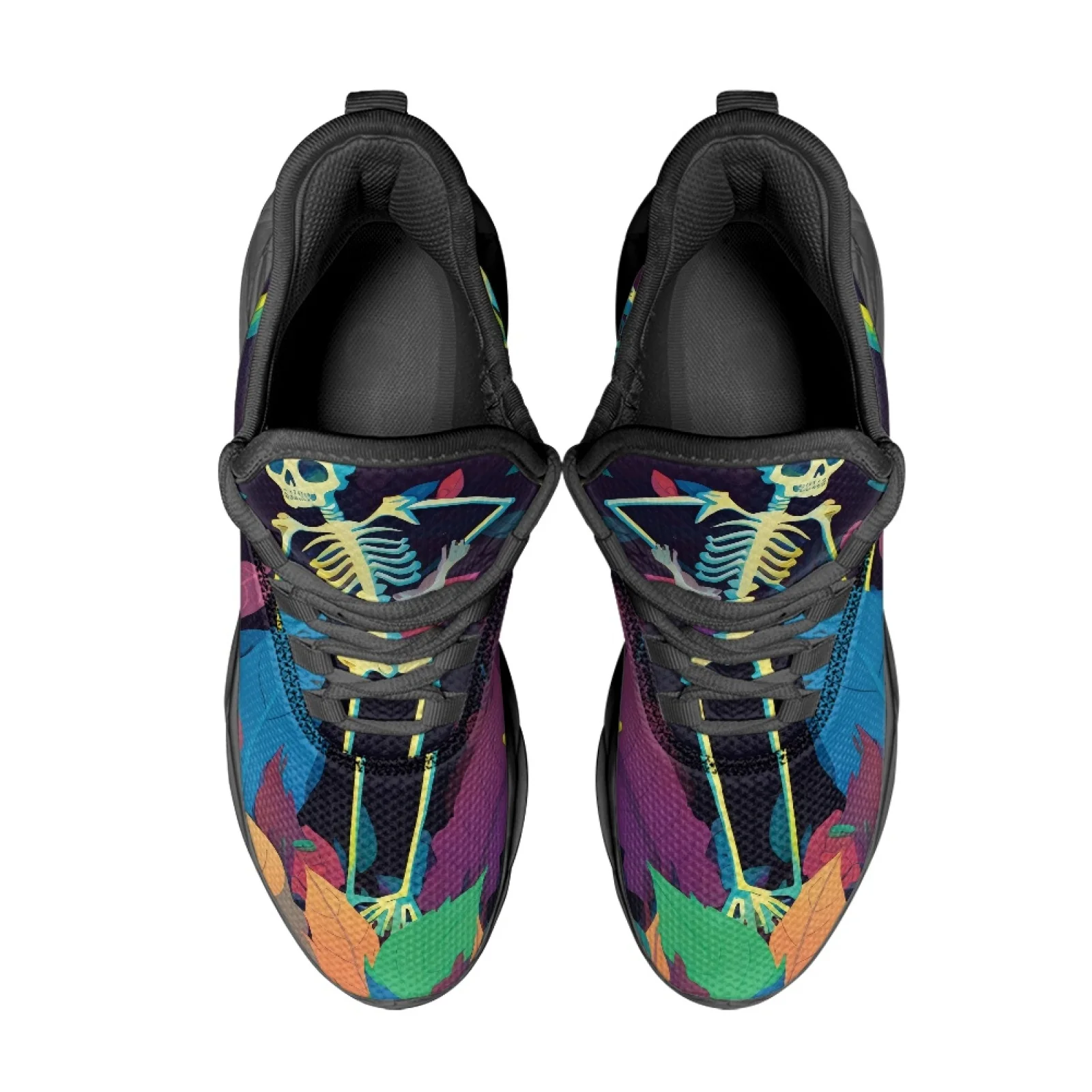 PENSTROLL Lightweight Athletic Shoes Breathable Men's Running Shoes for Workout Student Leaf Skeleton