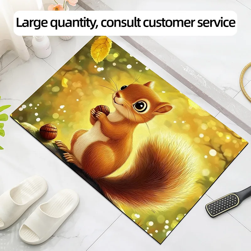 Little squirrel decorative mat Comfortable foot mat Entrance door mat Bathroom pedal Living room floor mat