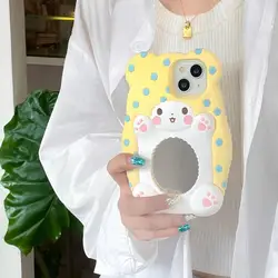 Kawaii Sanrio Marumofubiyori Silicone Phone Case Cartoon Anime Iphone15/14/13Pro Mirror Mobile Phone Protective Case Girl Gift