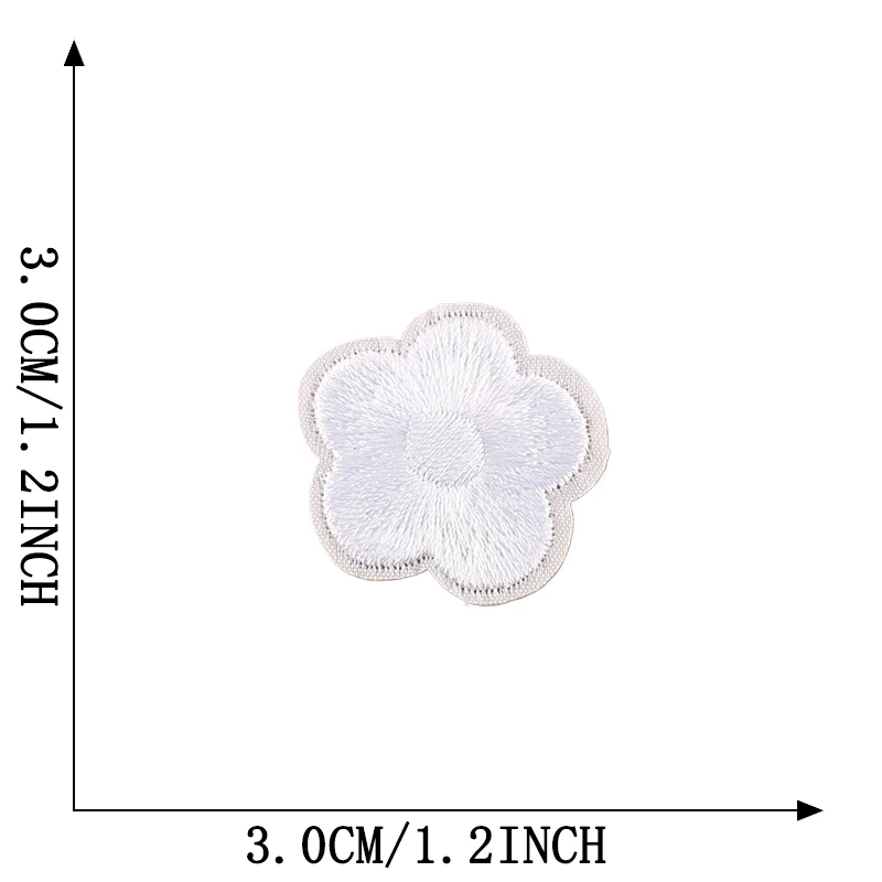Weiße Blume große Größe kleines Eisen auf Patches für Kleidung bestickt Thermo collant DIY Naszywka Mochila nähen Aufkleber Parche Jacke – Detail 8