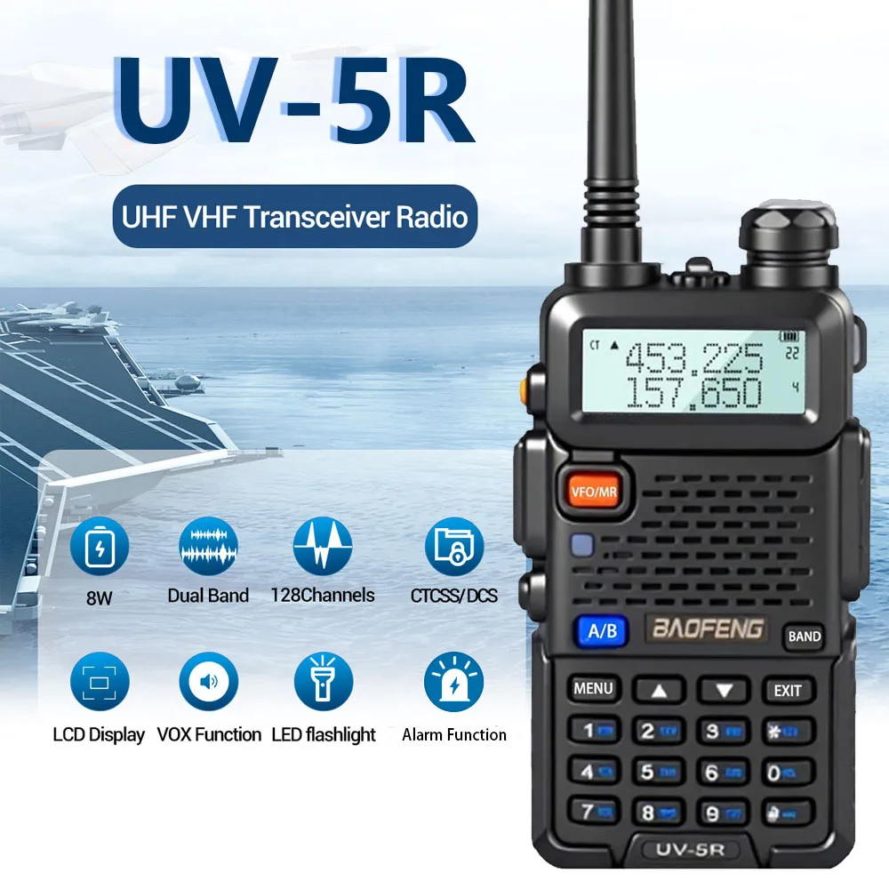 1/2/4PCS Baofeng UV 5R 5W 8W Walkie Talkie Ham CB Radio Long Range Dual Band VHF UHF FM Transceiver Two Way Radio UV5R