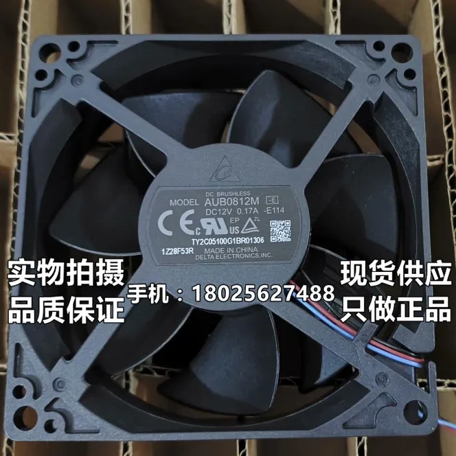 

Delta Electronics AUB0812M E114 DC 12 В 0,17 А 80x80x25 мм 3-проводной охлаждающий вентилятор для сервера