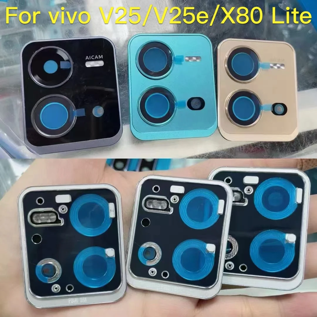 For vivo V25 V25e X80 Lite Rear Back Camera Glass Lens With Frame Bezel Replacement