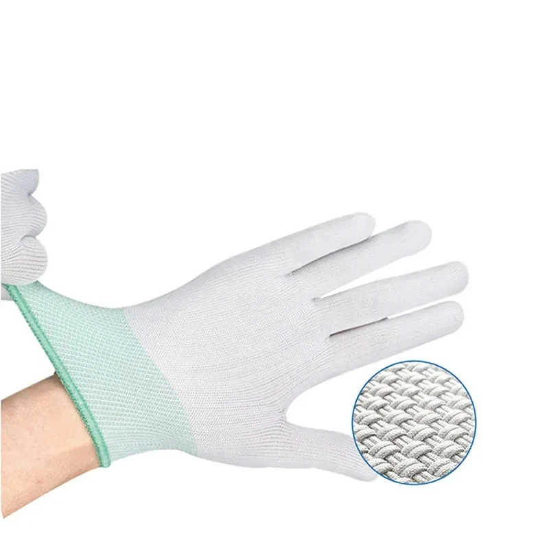 1pair Antistatic Gloves Anti Static ESD Electronic Working Gloves pu coated palm coated finger PC Antiskid for Finger Protection