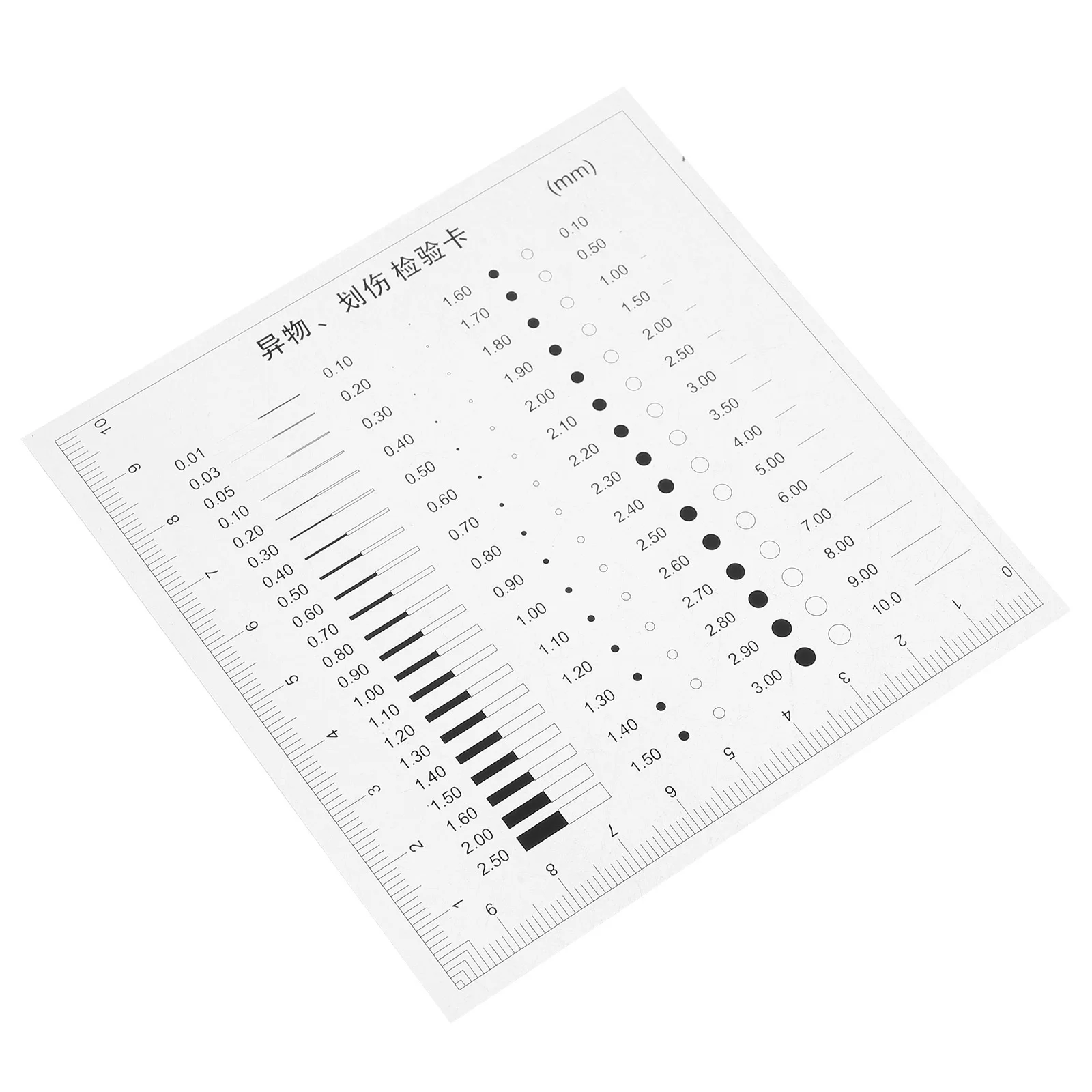 

Sec Flaw Detection Film Ruler Transparent Precision Crack Scratch Spot Defect Measuring Chart Diameter Inspection Measuring Tool