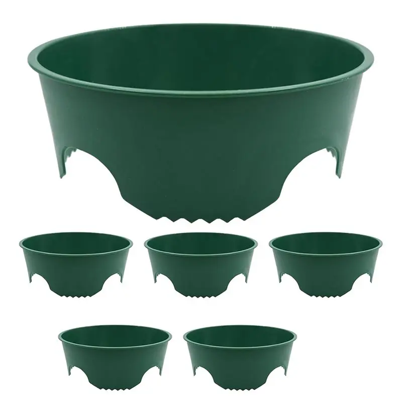 

BHTS-Garden Protector& Edging 6-Pack Planting Grow Rings, 8.6-Inch Round Plant Support Rings Deep Watering For Vegetables