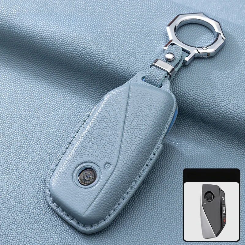 

Suitable for BMW X1 X2 X3 X4 X5 X6 X7 Leather Car Remote Key Case Cover Multiple Styles Metal Car Buckle Modification Shell
