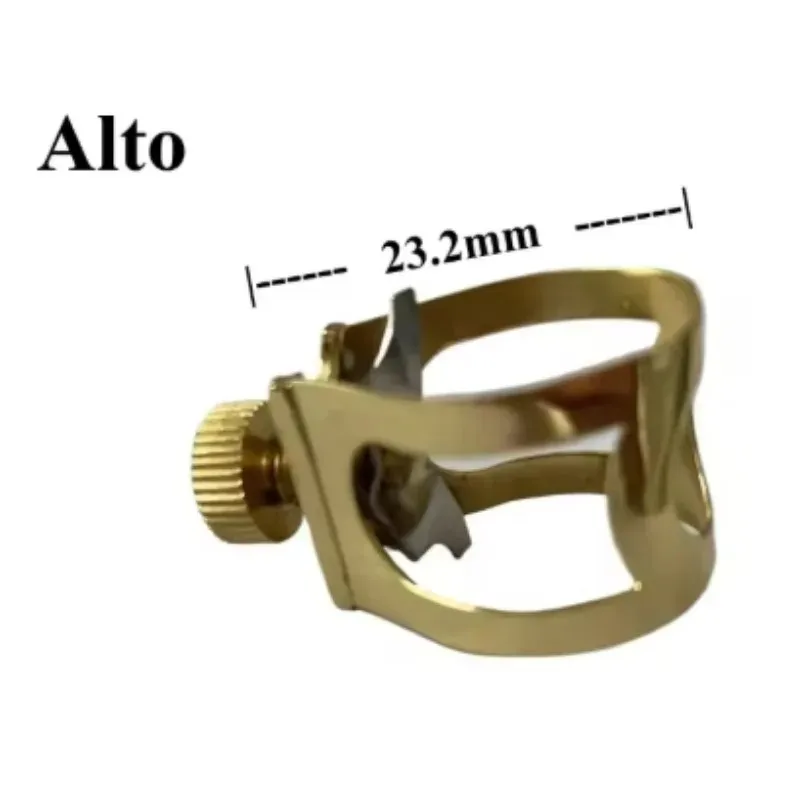 Ligadura de saxofone de metal puro adequada para saxofone alto, tenor, soprano, acessórios para instrumentos de sopro, ajuste de parafuso único