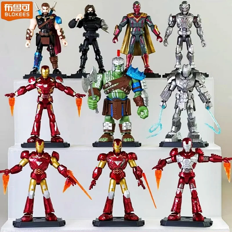 ตัวต่อ Blokees Marvel ไอรอนแมน รุ่นที่ 4 ของเล่นประกอบร่าง แอคชั่นฟิกเกอร์ ตัวต่อแบบประกอบเอง ของเล่นเด็ก ตัวต่อตกแต่งโต๊ะทำงาน