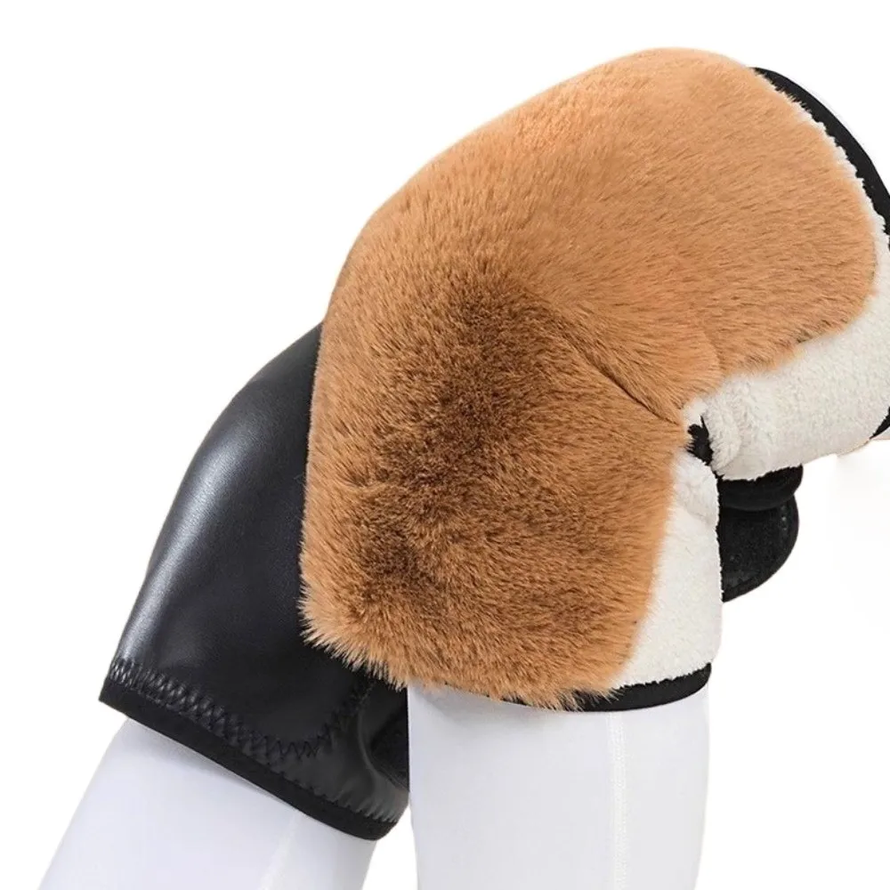 New PU Knee Pads Keep Warm Adding Velvet Knee Sleeves Windproof Waterproof Leg Compression Sleeves Outdoor Sports