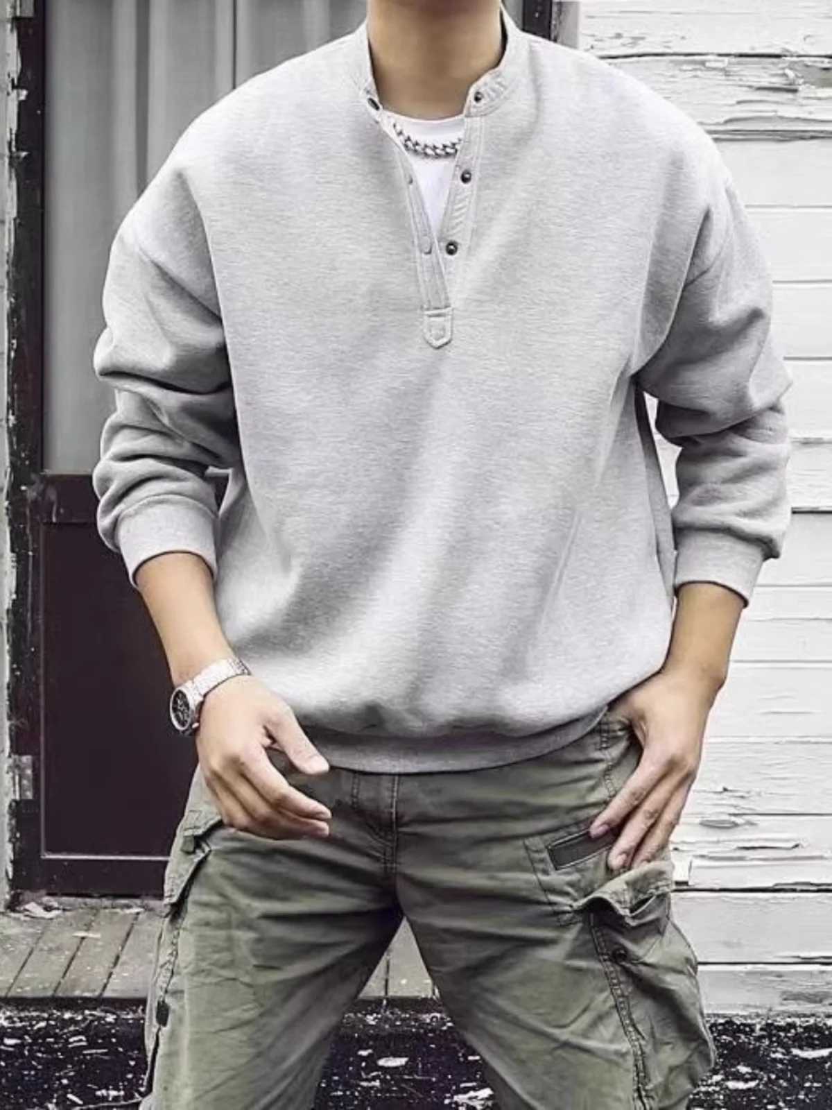 

Мужская толстовка Henry 2023: новая коллекция весна-осень, утепленная, в стиле ретро, американская, свободного кроя, с флисовой подкладкой, модный бренд