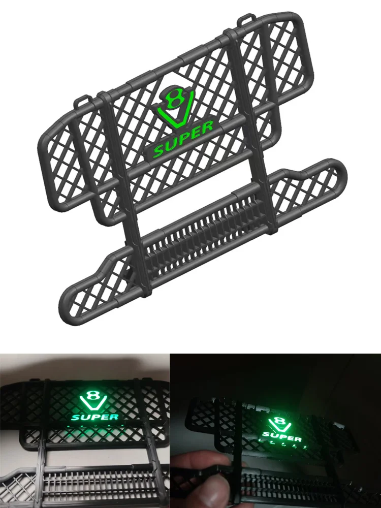 Plastic Voorbumper Bullbar met LED Verlichting voor 1/14 Tamiya RC Dump Truck SCANIA R620 VOLVO Mercedes-Benz ACTROS 3363 MAN Onderdelen - afbeelding 2