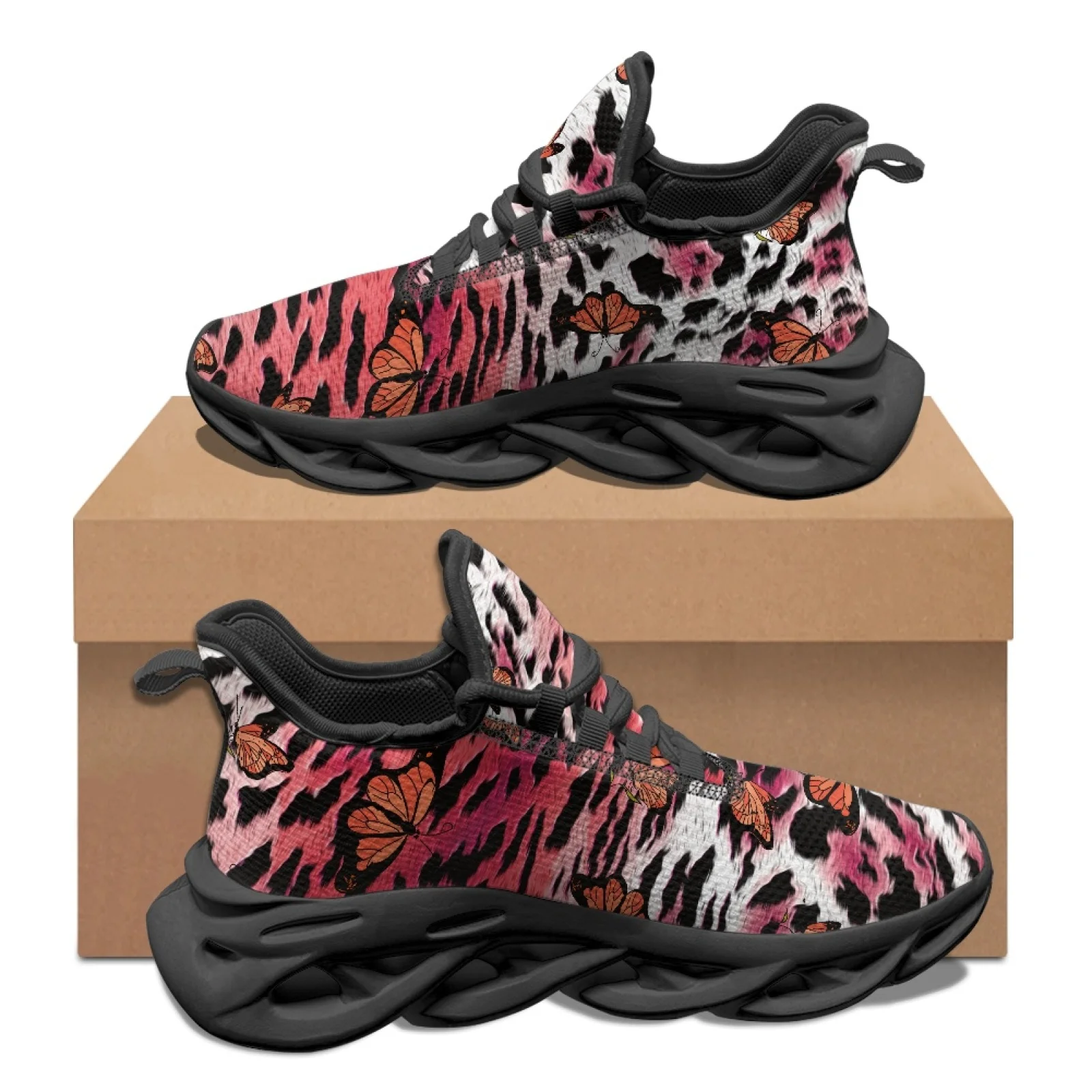 Tênis de Corrida Leves PENSTROLL Leopard Butterfly para Homens, Tênis Esportivos em Malha e EVA