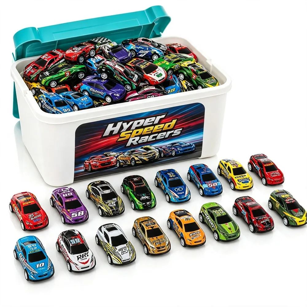 Pull Back Toy Cars Mini Speedway Racing Cars for Kids Children Boys Girls, Random Color and Style
